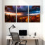 Paysage et paysage urbain, forêt d'automne, coucher de soleil, ciel, arbre, paysage, ensemble de 3 impressions sur toile