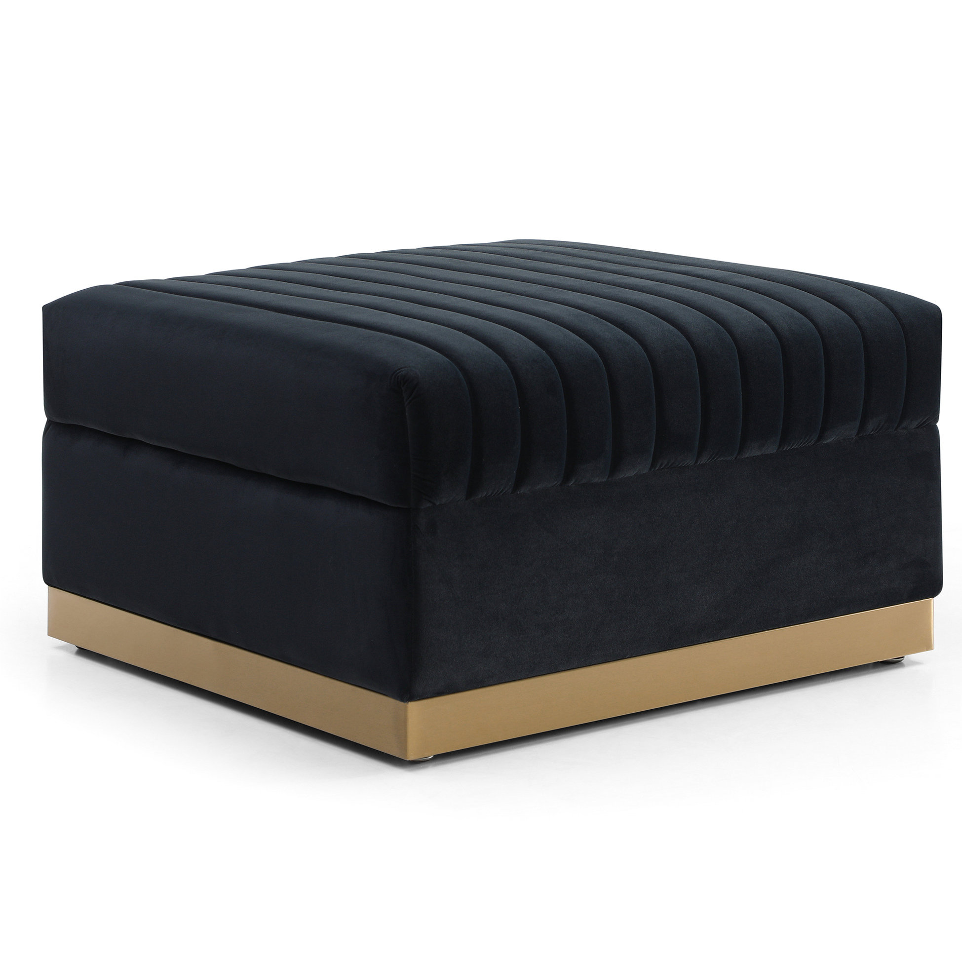 Latitude Run® Upholstered Vertical - Velvet Foot Rest, Black Rest ...
