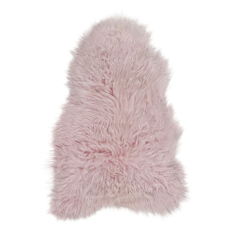 Rug & Kilim’S Sheepskin Single-Pelt Fur Rug In Dusk Pink