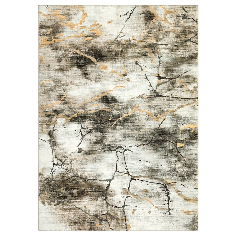 Abstract Machine Washable Rug with Rubber Backing for Living Room Non-Slip Dining Room Rug Easy-Cleaning Floor Carpet for Bedroom Office Playroom