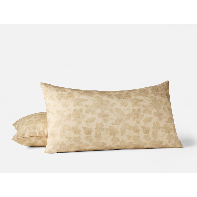 Camellia Organic Print Sham, King Sham, Amber