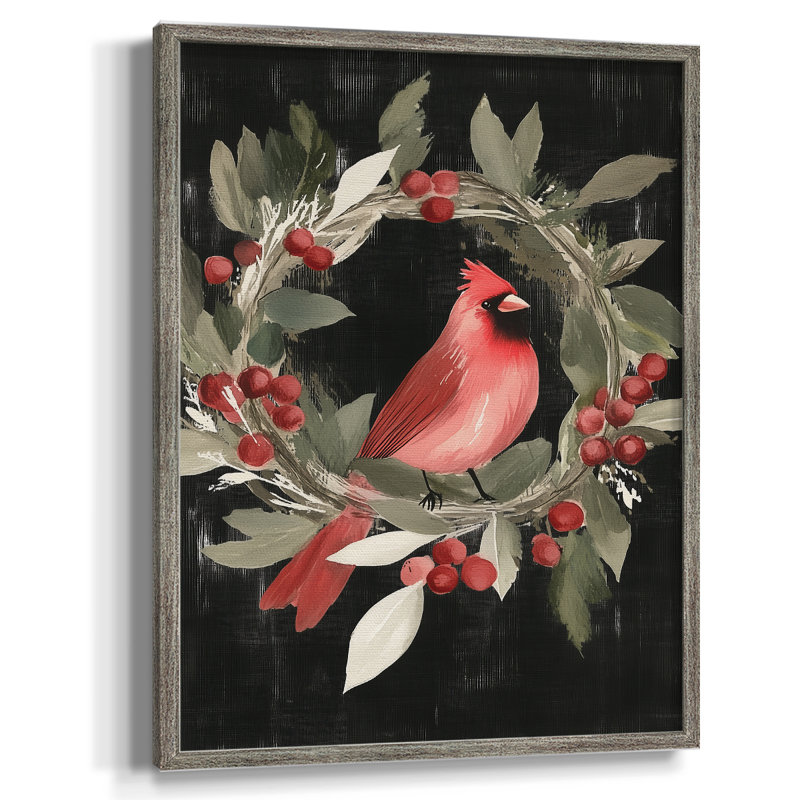 «Christmas Holiday Art Cxxxi», reproduction d'art encadrée - bois massif, H 15 po x l 12 po
