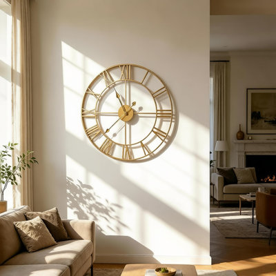 23.6''  Iron Silent Wall Clock with Retro Vintage Design and Metal Frame