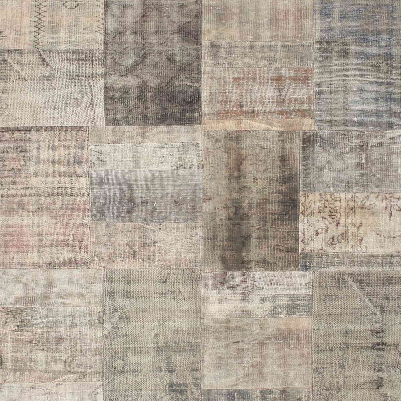 Tapis gris/brun zone contemporaine, Carré 6 pi