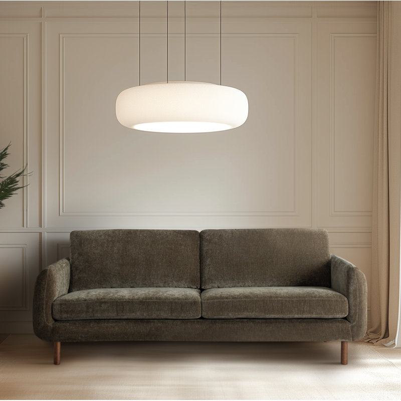 Leno 86" Upholstered Sofa, Olive Green Performance Chenille