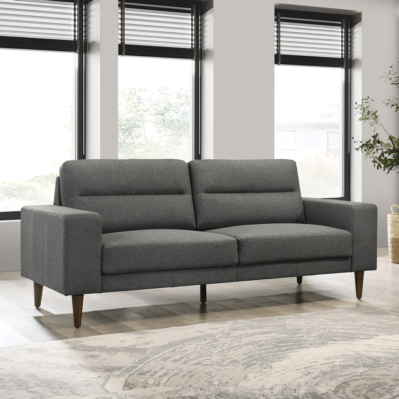 Loseff Pointer Fabric Upholstered Sofa, Gray