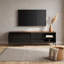 Meuble télé avec portes coulissantes, tablettes réglables et rangement de tiroir-93149776