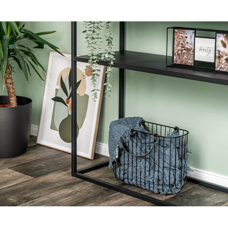 Metal Free Standing Magazine Rack, Black