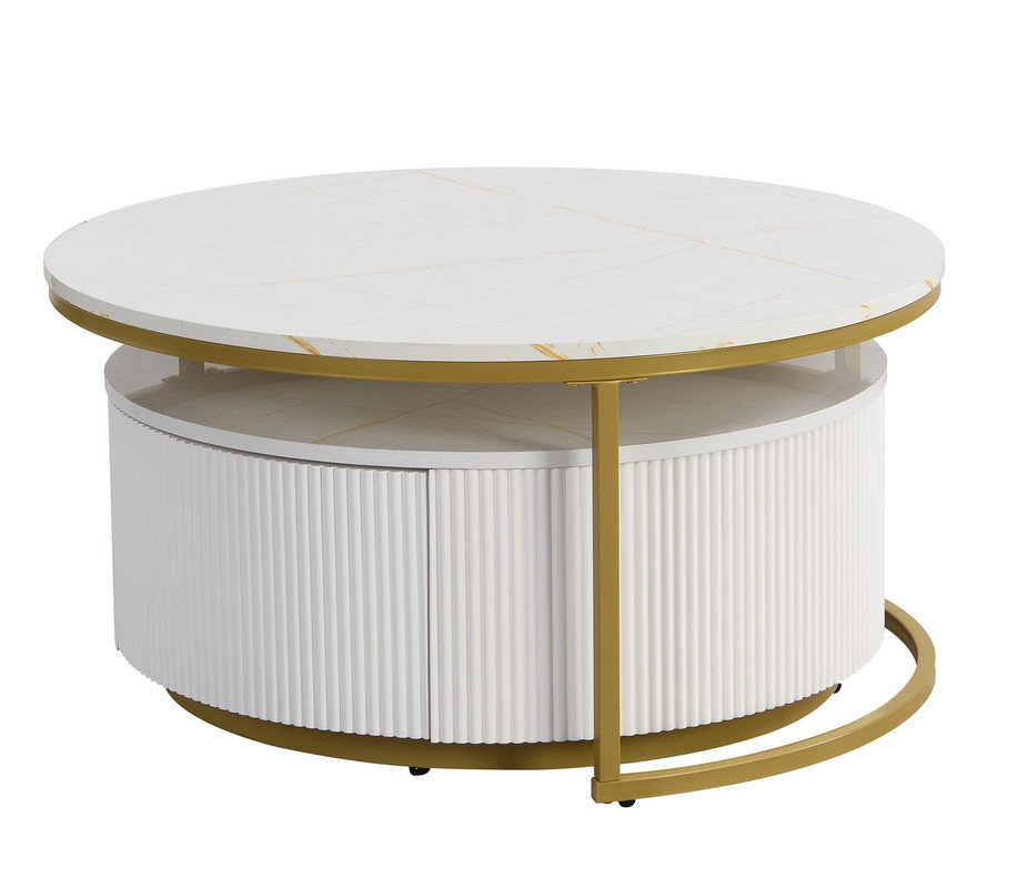Nesting Fluted Tables - White