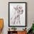 Sitting Dog IV - Matted and Framed Under Acrylic Glass, Large Living Room Wall Art-2000486631-2000486630