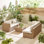 Miacomet Modular PE Rattan Garden Sofa Set and Table for Modern Gardens and Patios (Cover Included)
