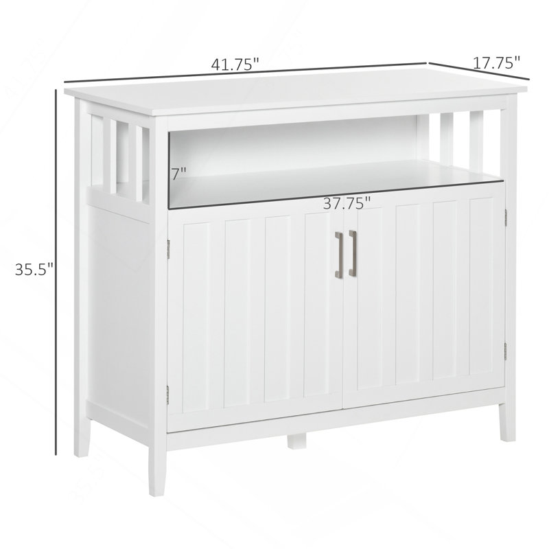 Buffet avec 2 portes et tablettes réglables pour la salle à manger, blanc