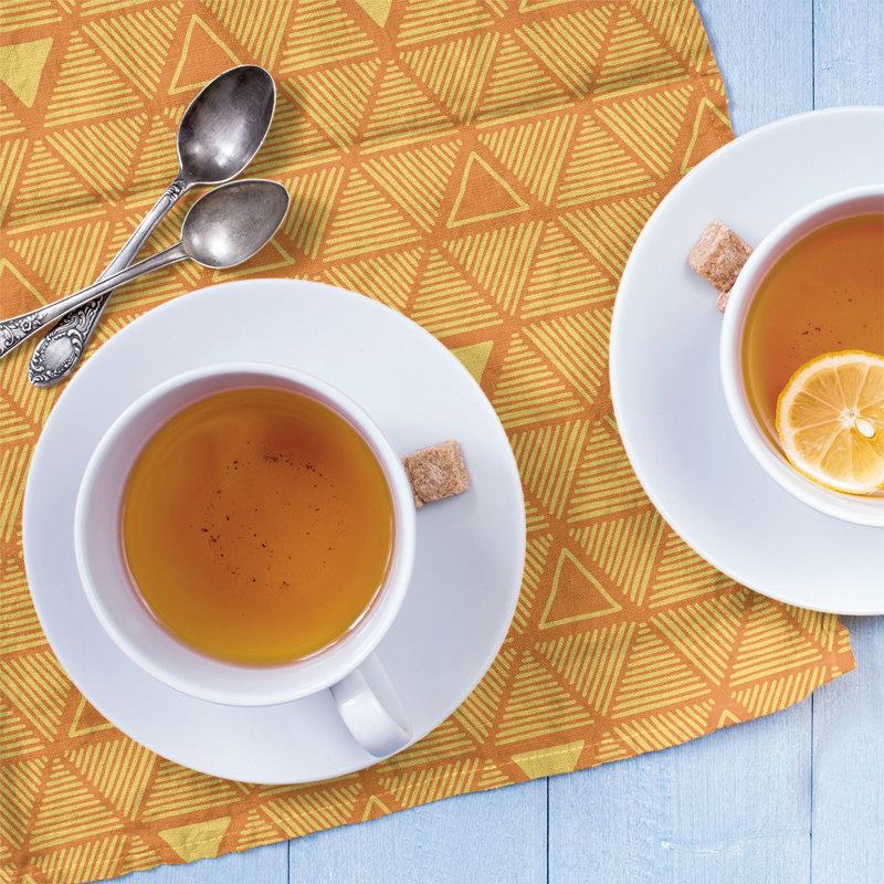 Jordao Tea Towel Kitchen Towel, Orange/Cream, Poly Twill