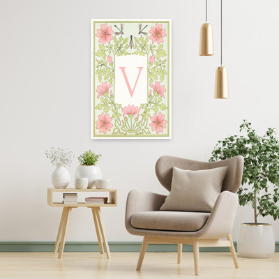 Elegant V Botanical Bloom Delicate Elegant Vintage Nature Flower Wall Art Print 1 Piece Wrapped Canvas Wall Art