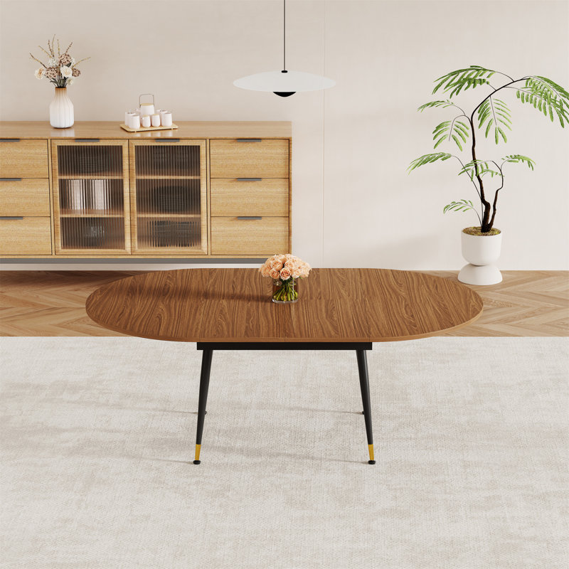 Table de salle à manger extensible moderne avec pieds robustes en métal