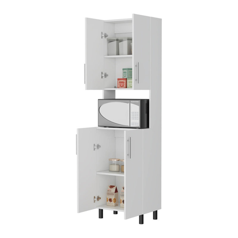 Garde-manger double blanc avec rangement ouvert