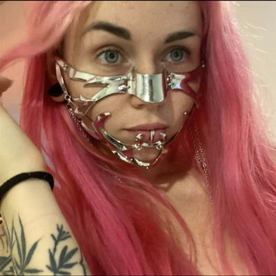 Irregular Metal Mask Gothic Punk Mechanical Masquerade Ball Mask Necklace Exaggerate Personality Punk Mask