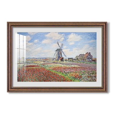 Tulip Fields with the Rijnsburg Windmill, 1886 - Claude Monet - Toile encadrée sur mesure