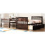 Lit simple au-dessus des lits superposés avec tiroirs, lit convertible, bois de pin et fabrication, assemblage facile, garde-corps de clôture pour un coucher confortable