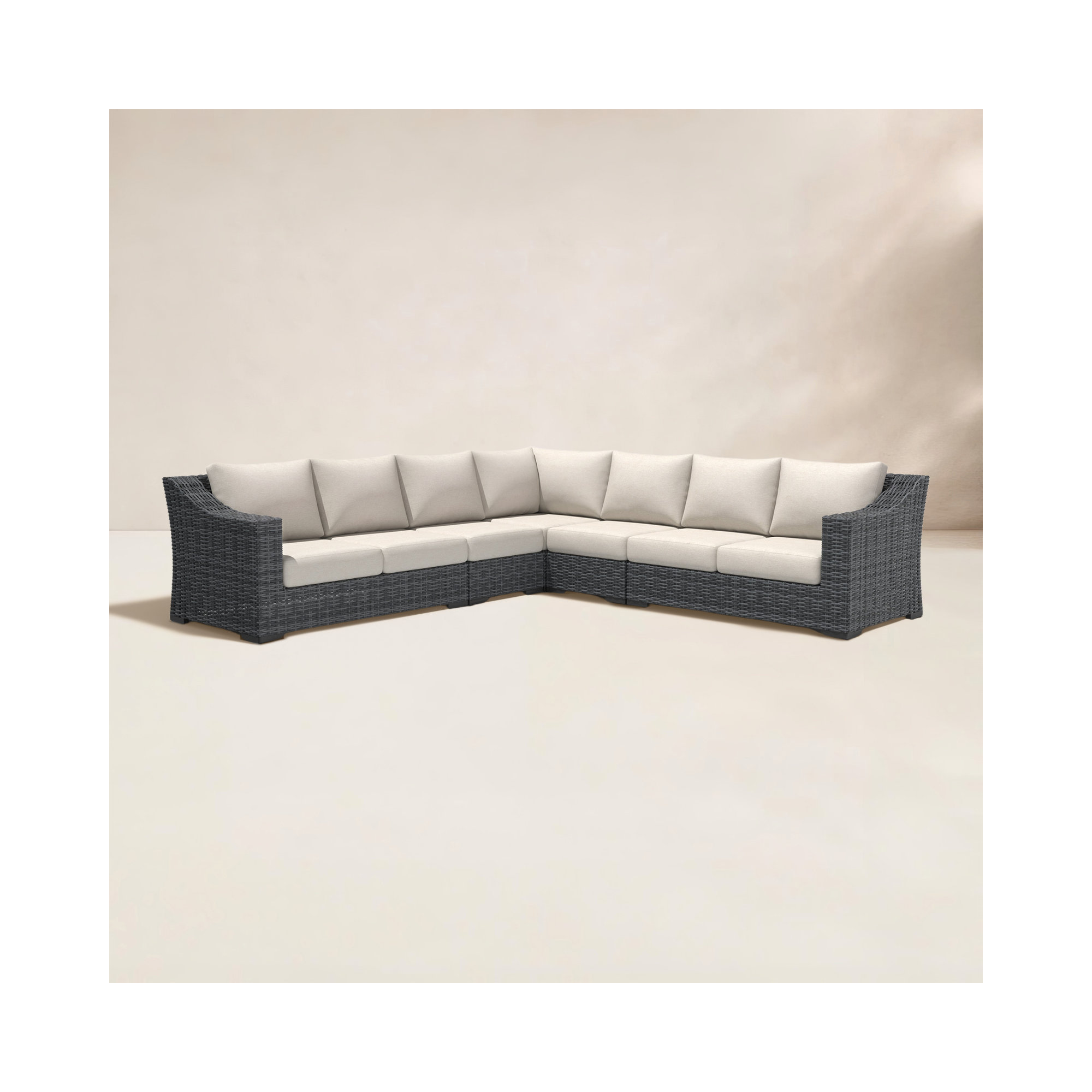 Eloisa Wicker 7 - Person Patio Conversation Set with Cushions, Gray