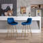 Tabouret de bar en velours avec repose-pieds chromé, ensemble de 2-1199335835-1199335834