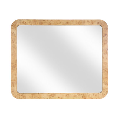 Cora 44 in. W x 36 in. H Rectangular Burl Wall Mirror