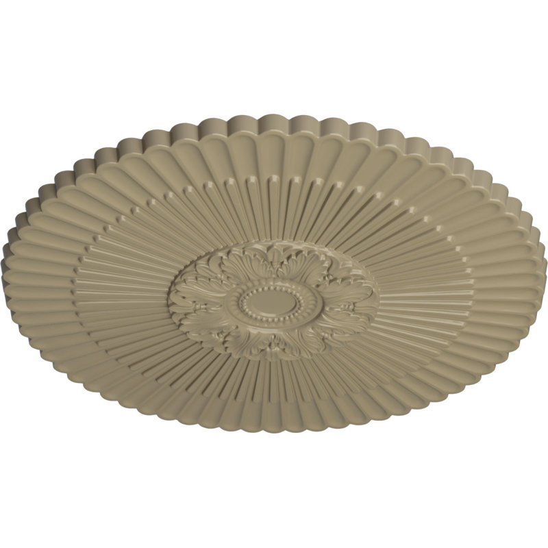 Médaillon de plafond Endurathane Shakuras, diamètre extérieur 47 5/8 po x P 2 po (pour les auvents jusqu'à 6 1/2 po), finition laiton peint à la main