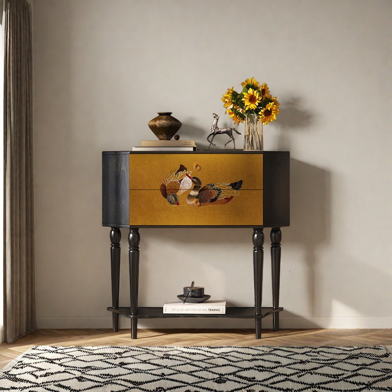 Retro Minimalist Console Table with 2 Drawers