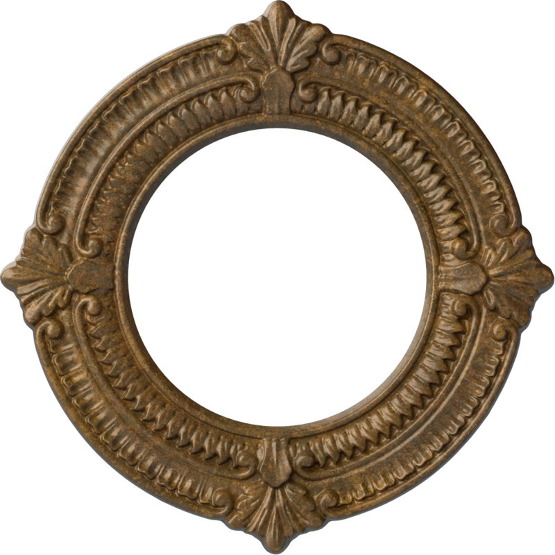 Endurathane Benson Ceiling Medallion, 11 1/8"OD x 6 1/8"ID x 5/8"P (Fits Canopies up to 6 1/8"), Hand-Painted Rubbed Bronze Finish