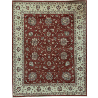 Tapis rouille et doré de haute qualité noué à la main