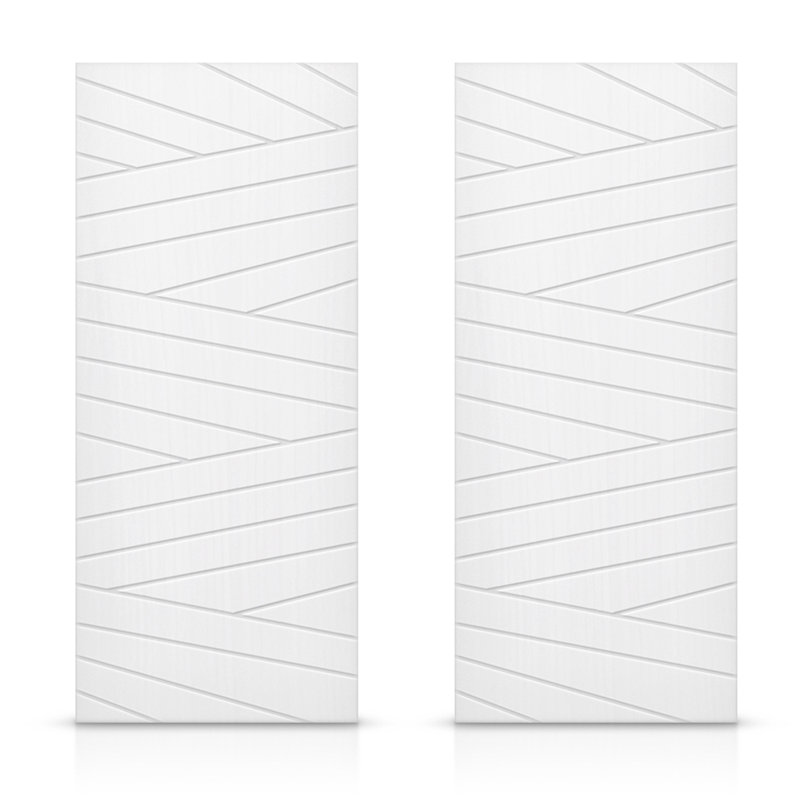 Portes de placard coulissantes à panneaux, 48 po x 80 po, Blanc
