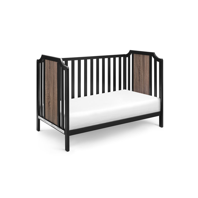 Brees Black and Walnut 3-in-1 Convertible Island Crib