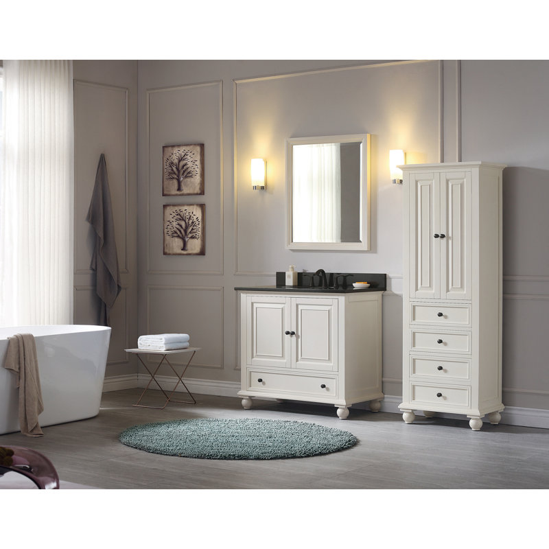 Thompson 36'' W Single Bathroom Vanity Base, French White