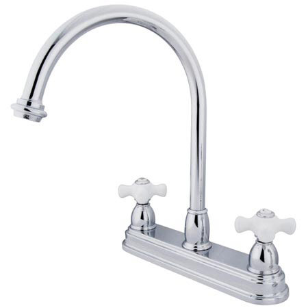 Touchless Double Handle Kitchen Faucet, Polished Chrome