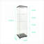 Armoires | Vitrine en verre trempé multi-usage avec lumières DEL télécommandées, H 64,7 po, noir | minimaliste | salon-1879066309