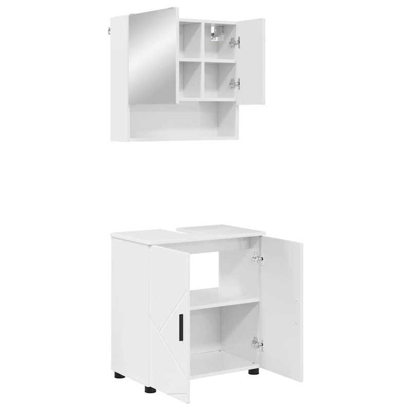 Vanity & Mirror Set, White