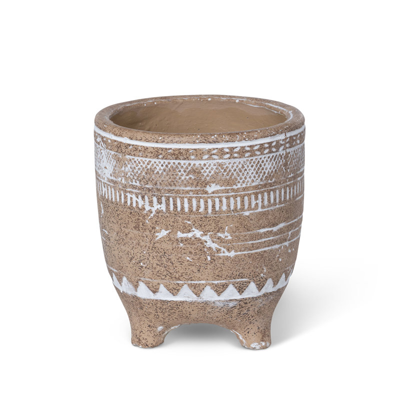 Rustic Modern Ceramic Pot Planter, 6" H x 5.5" W x 5.5" D