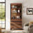 Aadam  Modern 72" Tall Bookcase With 3 Drawers And Open Book Shelfs, Library Book Shelf With Storage Cabinet, Wood Freestanding Bookshelf For Home Office, Living Room, -2041288526-2021504128