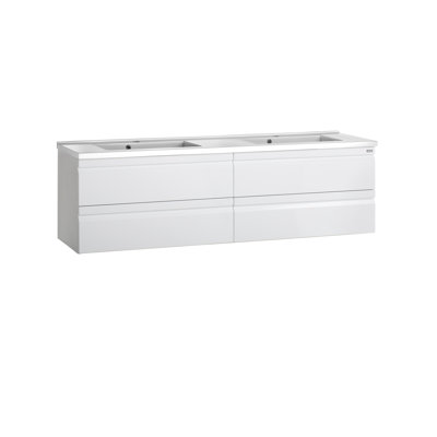 Euripides 47.25'' Double Bathroom Vanity with Solid Surface Top