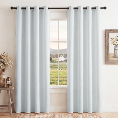 Blackout Curtains for Bedroom/Living Room Parkview Room Darkening Grommet Modern Drapes (Set of 2)