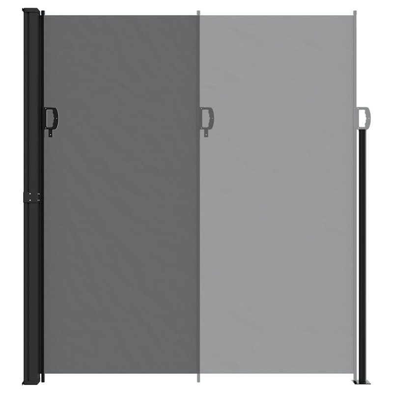 vidaXL Retractable Side Awning Black 86.6"x118.1, Black, 86.6" x 118.1"