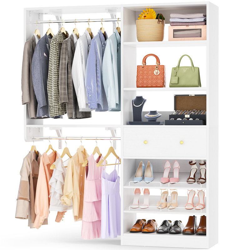 Riobe 28.3'' - 59.8'' W Closet System, White