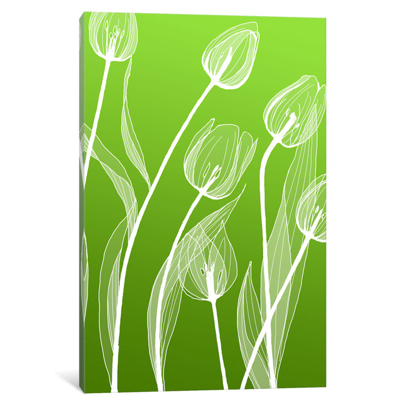 « floral iv », impression sur toile, H 40 po x l 26 po x P 1,5 po, Toile tendue, Pas de tapis