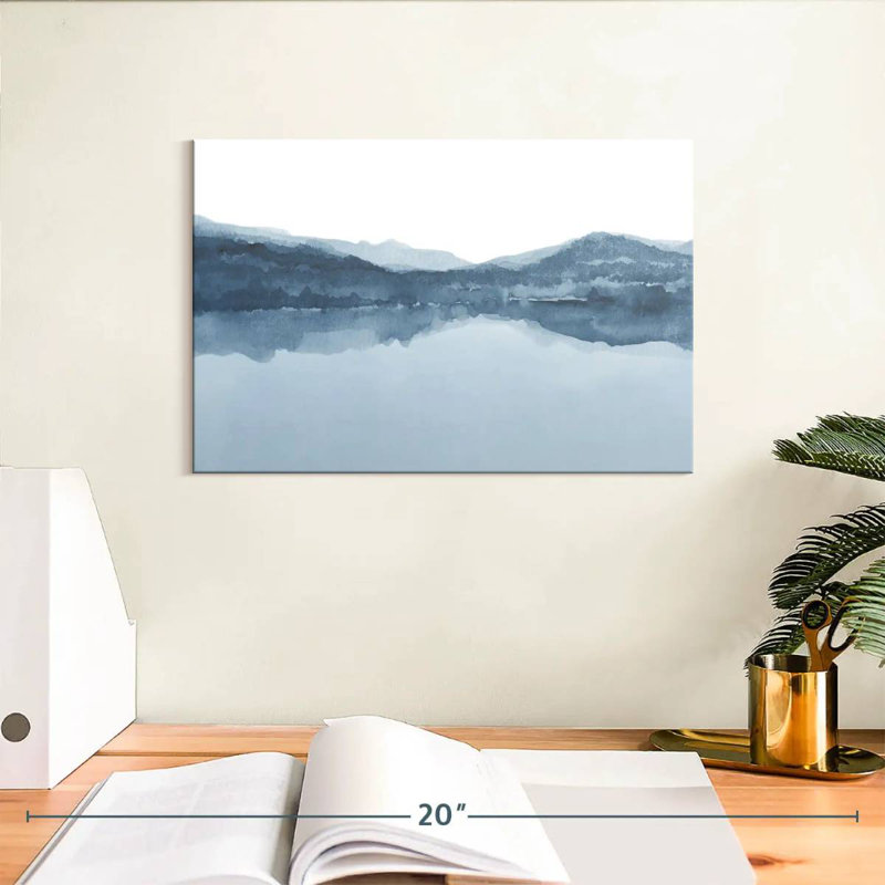 Aquarelle Avery III, nuances de bleu I, H 8 po x l 12 po