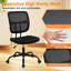Fauteuil de bureau CLATINA sans accoudoirs avec roulettes, petit fauteuil de bureau à hauteur réglable, chaises pivotantes ergonomiques en maille, bureau pivotant à 360 ° pour bureau, salle de réunion de lecture 1PK (noir)