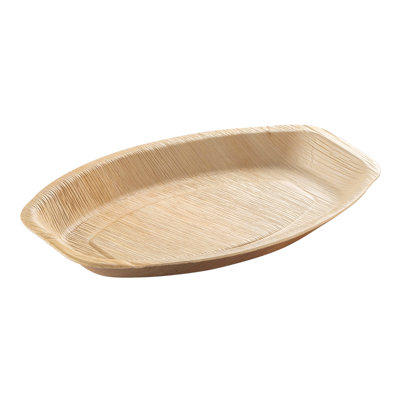 9" x 13" Oval Natural Palm Leaf Eco-Friendly Disposable Trays