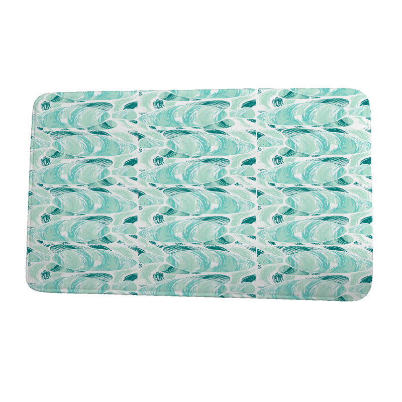 Tapis de bain Donnelly, l 24 po x L 17 po, Turquoise