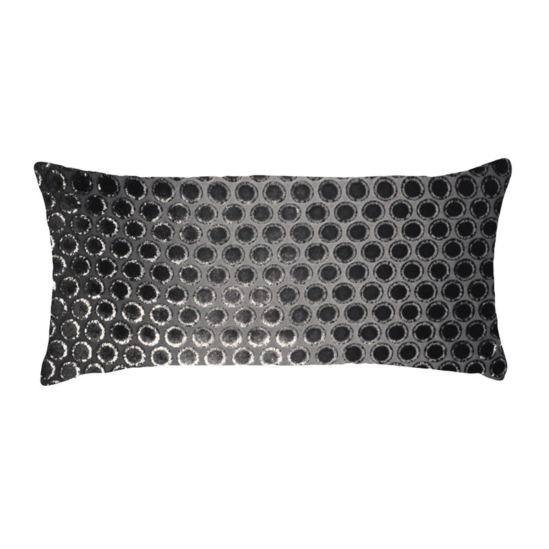 Dots Rectangle Velvet Pillow Cover & Insert, Blush, 7" x 15"