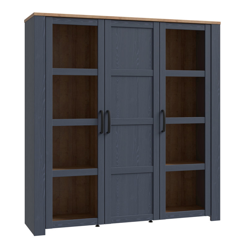 Sighild 151.1 cm W Display Cabinet, Oak/White, without Lighting