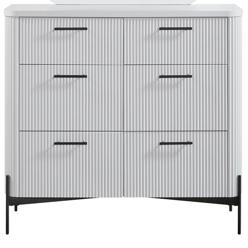 Commode 6 tiroirs, Blanc